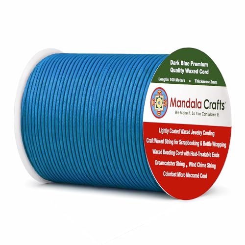 2mm Dark Blue Waxed Cord