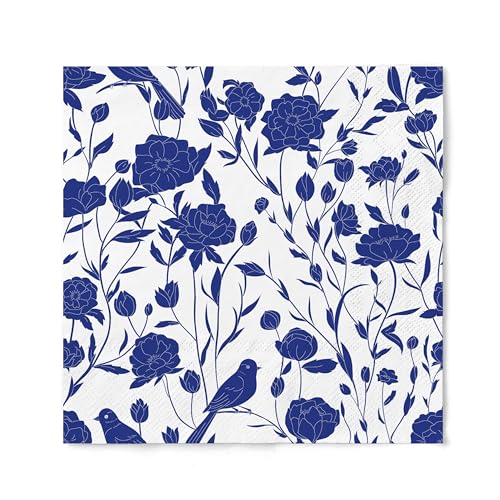 Blue & White Paper Napkins 3 (20 Count)