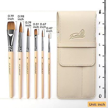 Sable Travel Watercolor Brushes (6 Count)
