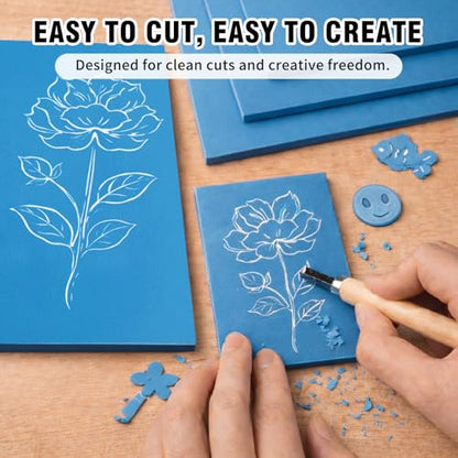 4 Pcs 9x12 Soft Linoleum Carving Block