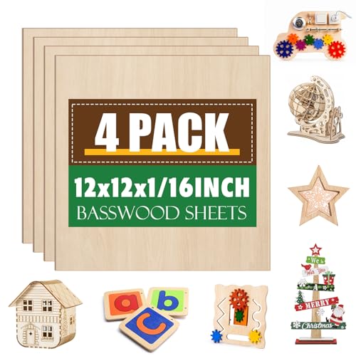 4 Pack Basswood Sheets 1 (4 Count)
