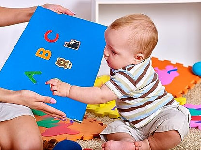 Foldable Freestanding Felt Flannel Board Set for Toddlers (76 Count)