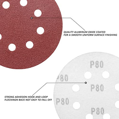 5 Inch 80 Grit Sanding Discs