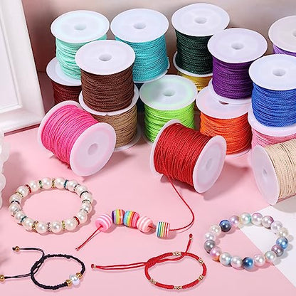 20 Rolls Wax String for Bracelet Making (1500 Foot)