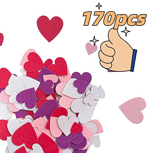 Heart Stickers Felt Stickers Felt Hearts for Crafts Love Shape 136pc (4 Count)