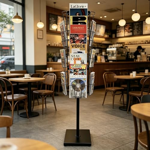 Rotate Wire Magazine Brochure Holder Card Comic Book Display Stand