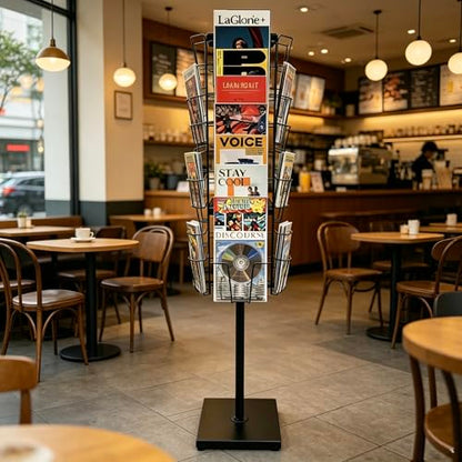 Rotate Wire Magazine Brochure Holder Card Comic Book Display Stand