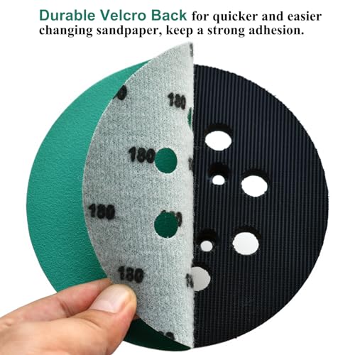 5-Inch 8-Hole Wet Dry Sanding Discs 180 Grit Sandpaper, 50-Pack (50 Count)