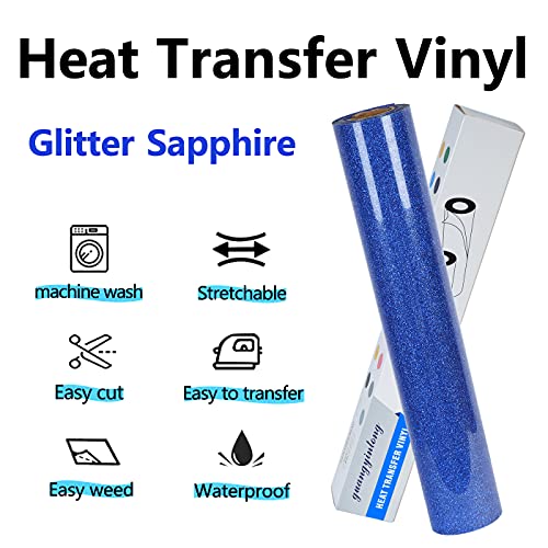 Glitter Blue Heat Transfer Vinyl HTV Rolls