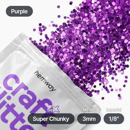 Craft Glitter Purple 100g Super Chunky Glitter (3.5 Ounce)