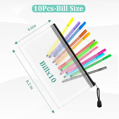 10pcs Mesh Zipper Pouch Bags Small (9 Count)