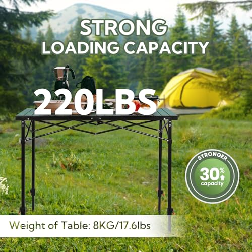 Portable Outdoor Adjustable Height Camping Table