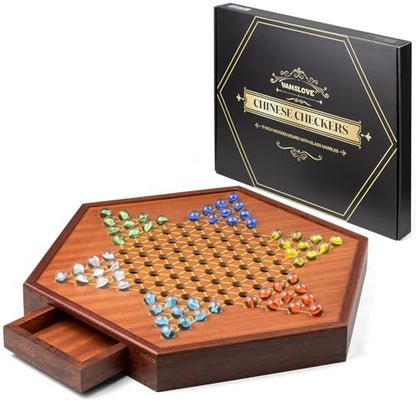 Large 17" Chinese Checkers Board Game for 2 (72 Count)