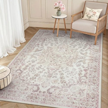 Vintage Floral Rugs for Bedroom Girls (34.55 Sq Ft)
