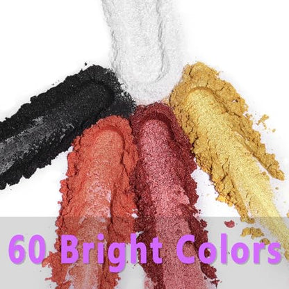 60 Colors Mica Powder for Resin Natural Epoxy Resin (14.8151 Ounce)