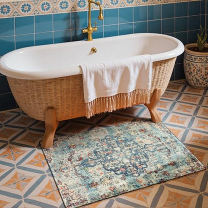 Reine Bohemian Floral Medallion Area Rug
