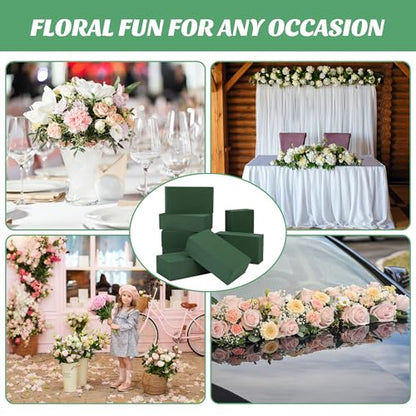 12 Pieces Floral Foam Blocks with 3 Rolls Floral Tape 5.5''L x 3.1''W x 1.8''H Green Square Flower Foams Flower Arrangements Supplies for Dry & Wet Flower Wedding Home Decor and DIY Crafts