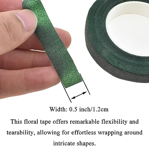 Dark Green 3Rolls 0.5Inch Wide Floral Tape