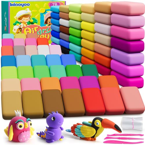 Air Dry Clay 78 Colors Foam Modeling Clay for School Projects (78 Count)