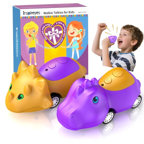 Walkie Talkies for Kids Rechargeable Dino Toy Cars 48H Playtime