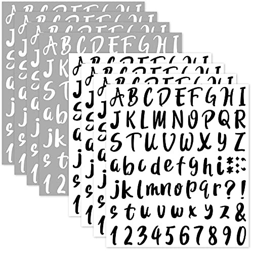 576 Pcs 8 Sheets Letters Stickers Vinyl Alphabet Number Decals Back to School Supplies for Water Bottles Cups Mailbox Scrapbooking Bulletin Board Classroom Decor (576 Count)