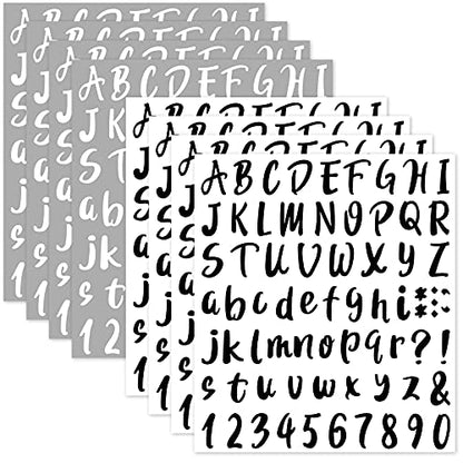 576 Pcs 8 Sheets Letters Stickers Vinyl Alphabet Number Decals Back to School Supplies for Water Bottles Cups Mailbox Scrapbooking Bulletin Board Classroom Decor (576 Count)