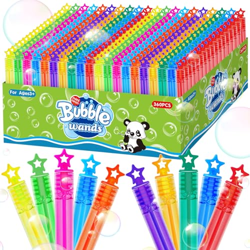 360 Piece Mini Bubble Wands in 10 Colors (4.8 Ounce)