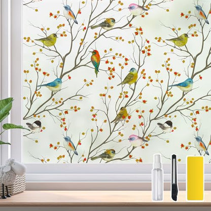 Frosted Window Privacy Cling Film Included Tools 23.6in X 118.1in (9.69 Sq Ft)