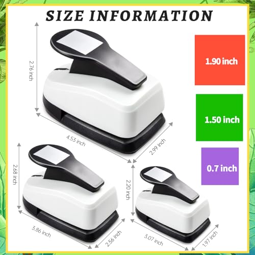 Square Hole Puncher Square Paper Punch Shape Punches for Paper Crafts 0.7 inch Papers Punches 1.5 Squares Punch 1.9 Crafts Puncher for Scrapbooking Card Making
