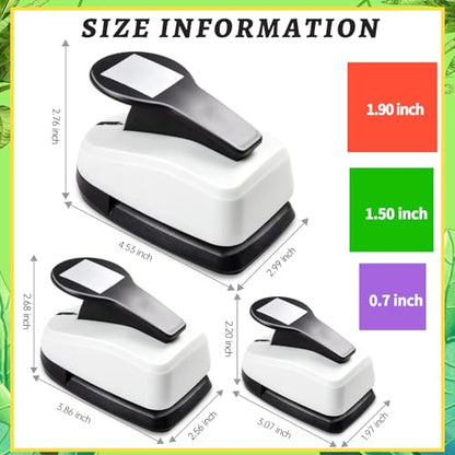 Square Hole Puncher Square Paper Punch Shape Punches for Paper Crafts 0.7 inch Papers Punches 1.5 Squares Punch 1.9 Crafts Puncher for Scrapbooking Card Making