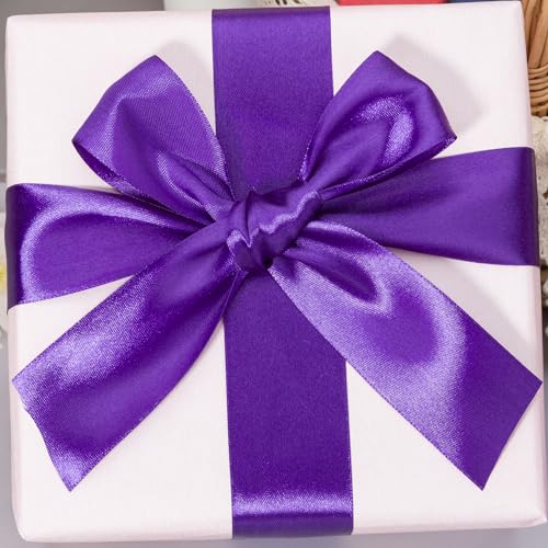 1 1 2 Inch Purple Solid Satin Ribbon for Gift Wrapping (150 Foot)