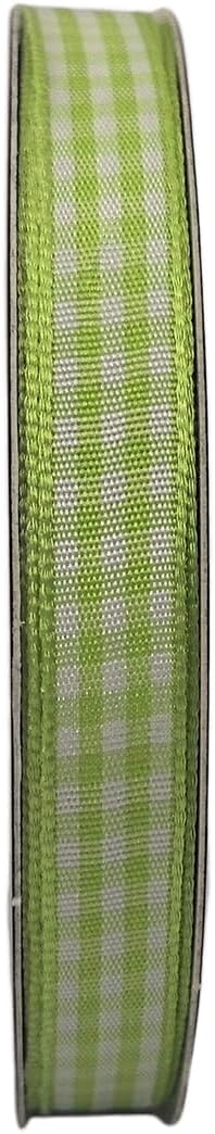 Apple Green Gingham Plaid Checked Ribbon 25 Yard Each Roll 100% Polyester (3/8", Apple Green) - Crafty Corner