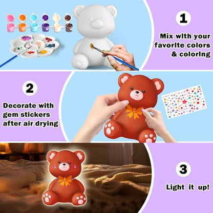 Paint Your Own Bear Lamp Kit