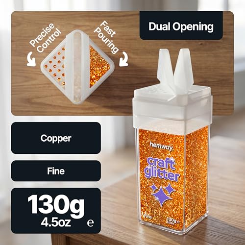 Craft Glitter Shaker Copper 130g Fine (3.8 Ounce)