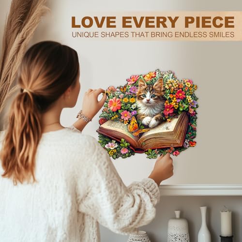 Cat Stories Puzzles Adults Gifts Wooden 85 Pieces 8.5 * 7.5in (85 Count)