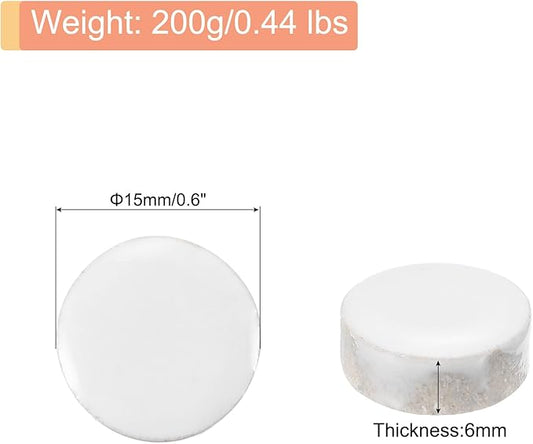MECCANIXITY 200g Ceramic Mosaic Tiles for Crafts Bulk, Round White Ceramic Tiles for Mosaic Kits Garden Stepping Stone Cup Mat