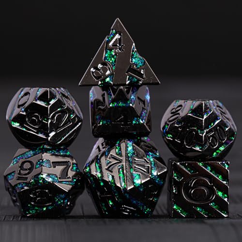 Metal Dice Set with Inlay Design