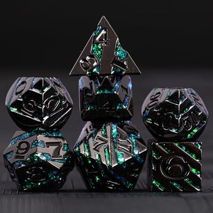 Metal Dice Set with Inlay Design