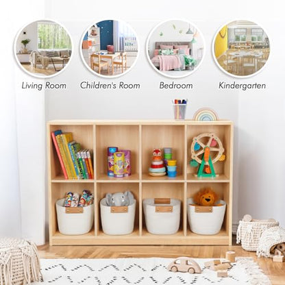 8 Compartment Wooden Storage Cabinet