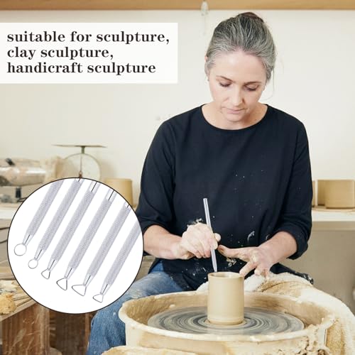 6Pcs Clay Tools Pottery Tools Clay Sculpting Tools Mini Ribbon Cutter Metal Tools Set Carving Art Polymer Clay Tools (6 Count)