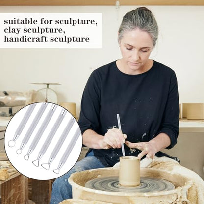 6Pcs Clay Tools Pottery Tools Clay Sculpting Tools Mini Ribbon Cutter Metal Tools Set Carving Art Polymer Clay Tools (6 Count)