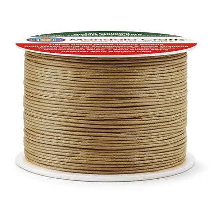 1mm Tan Cotton Waxed Cord for Jewelry Making (327 Foot)