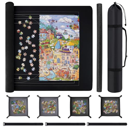 46” x 26” Puzzle Mat with Drawstring Storage Bag Up to 1500 Pieces (1500 Count)