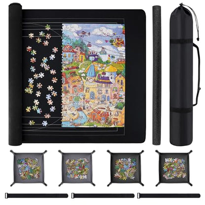 46” x 26” Puzzle Mat with Drawstring Storage Bag Up to 1500 Pieces (1500 Count)