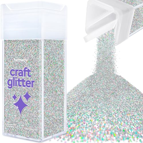 Craft Glitter Shaker Silver Holographic 130g Microfine (4.6 Ounce)