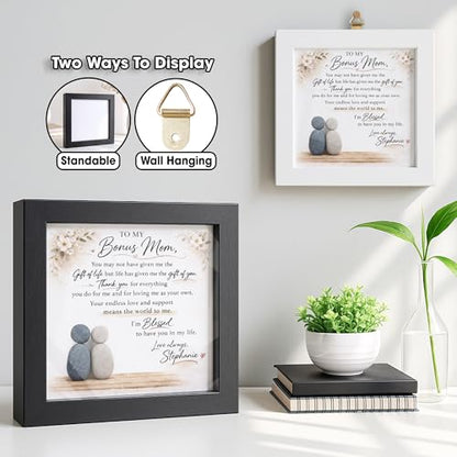 Personalized 2nd Mom Gift Pebble Art Frame