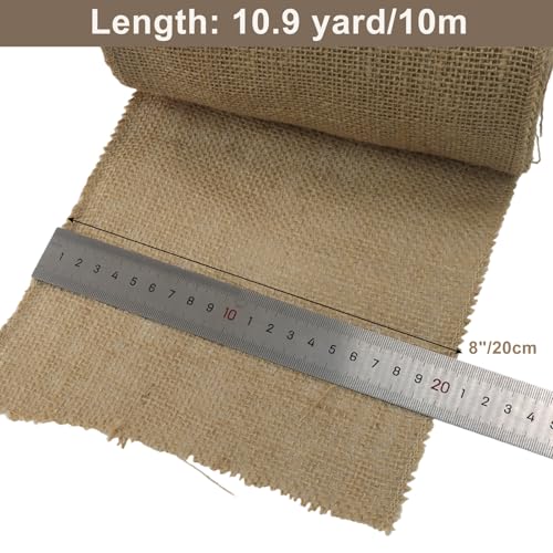 8" Wide Natural Burlap Fabric Roll