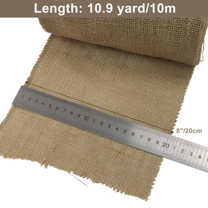 8" Wide Natural Burlap Fabric Roll
