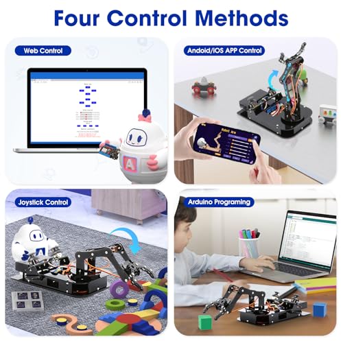 4DOF Robotic Arm Kit for Kids Compatible with Arduino IDE