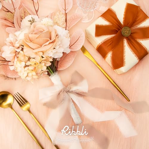 Fall Chiffon Ribbon 1.5 inch x 30 Yard Handmade Silk (90 Foot)